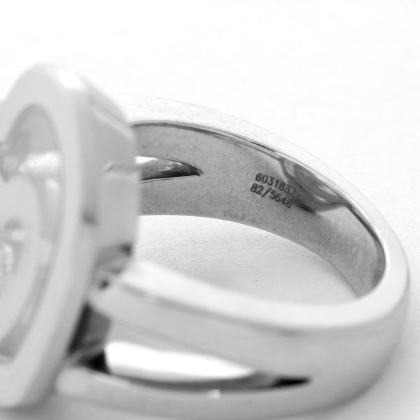 18K White Gold Chopard Heart inside Heart  Ring SZ 7.5