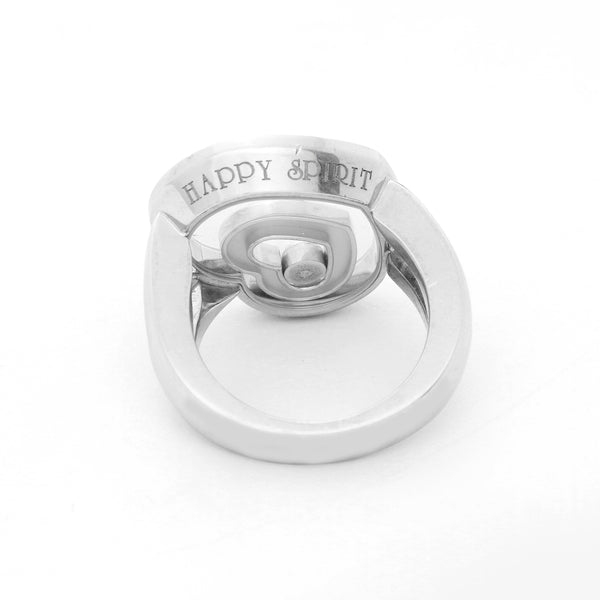 18K White Gold Chopard Heart inside Heart  Ring SZ 7.5