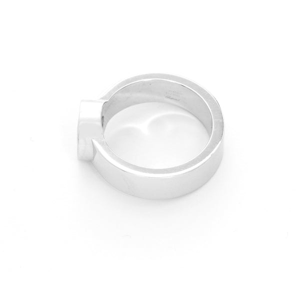18K White Gold Chopard Round Ring SZ 8