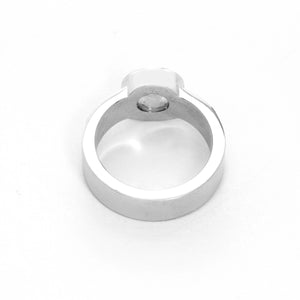 18K White Gold Chopard Round Ring SZ 8