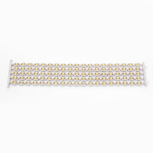 18K Titanium Diamond Bracelet with Yellow Diamonds