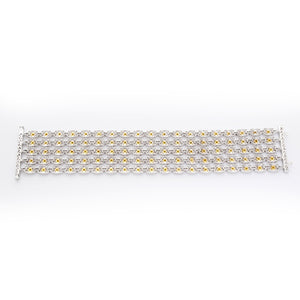 18K Titanium Diamond Bracelet with Yellow Diamonds