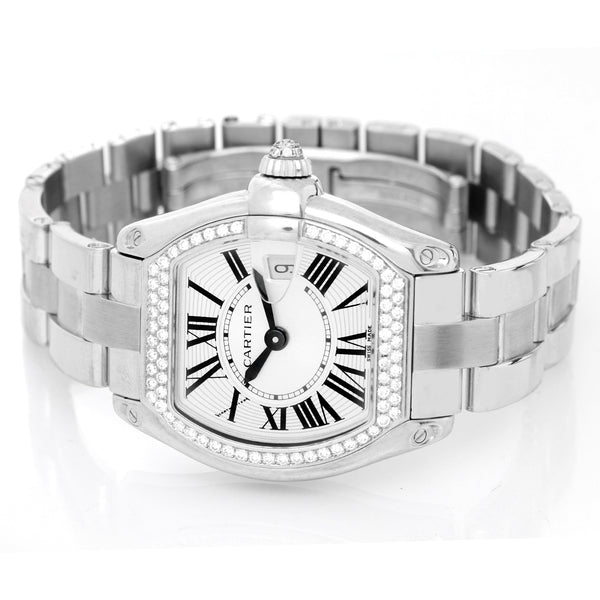 Cartier Roadster Ladies 18K White Gold Diamond Watch WE5002X2