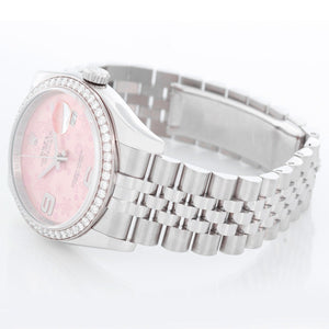 Rolex Datejust Diamond Bezel Pink Floral Dial  Men's Watch 116244