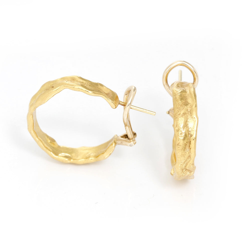 Rare Jean Mahie 22K Yellow Gold Hoops