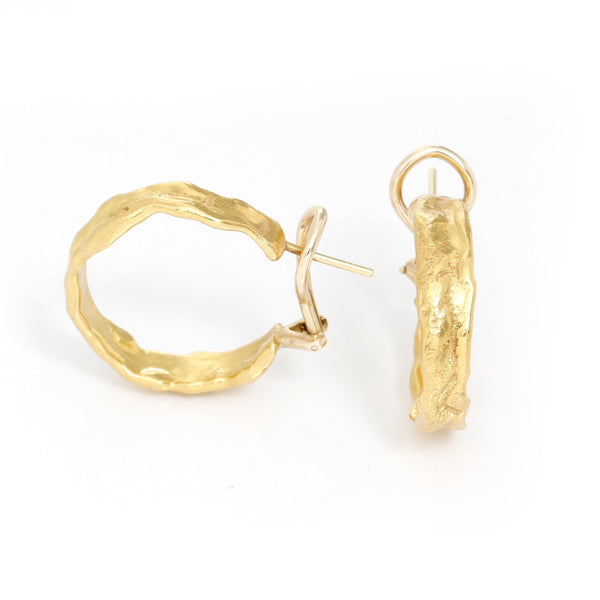 Rare Jean Mahie 22K Yellow Gold Hoops