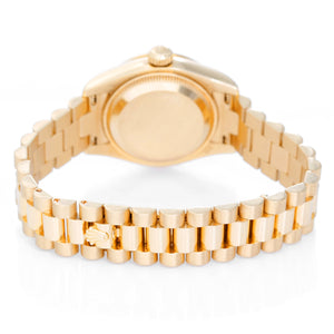 Ladies Rolex President 18k Yellow Gold Diamond Watch 179138