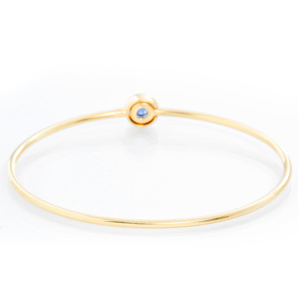 Sapphire and Diamond Halo Flex Bangle