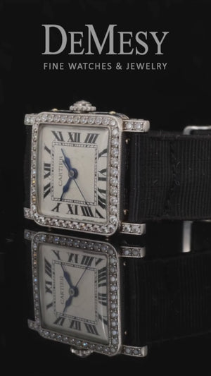 Very Rare & Collectable Cartier Paris Art Deco Platinum Diamond Ladies Watch