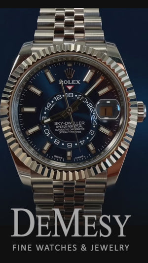 Rolex Sky-Dweller Stainless Steel Blue Dial Jubilee Watch 326934
