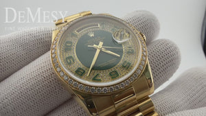 Rolex Day-Date President Yellow Gold Sapphire Dial Watch 118348