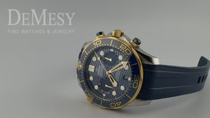 Omega Seamaster Automatic Chronometer Steel & 18K Yellow Gold Blue Dial Men's Watch 210.22.44.51.03.001