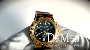 Bvlgari Diagono Scuba Chronograph Men's Yellow Gold Watch SC 38 G
