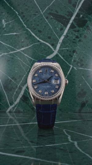 Rolex Datejust 18K White Gold Sodalite Dial Watch 116189