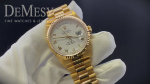Men's  18k Gold  Rolex President Day-Date Watch 18238 Tiffany Dial