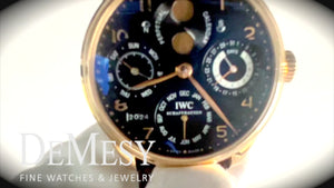 IWC Portuguese 7 Days Perpetual Calendar 18k Rose Gold Men's Complicated Watch IW503202