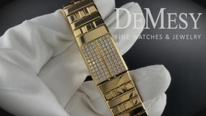 Extremely Rare And Collectable Van Cleef & Arpels Domino 39 Ladies Yellow Gold Diamond Dress Watch
