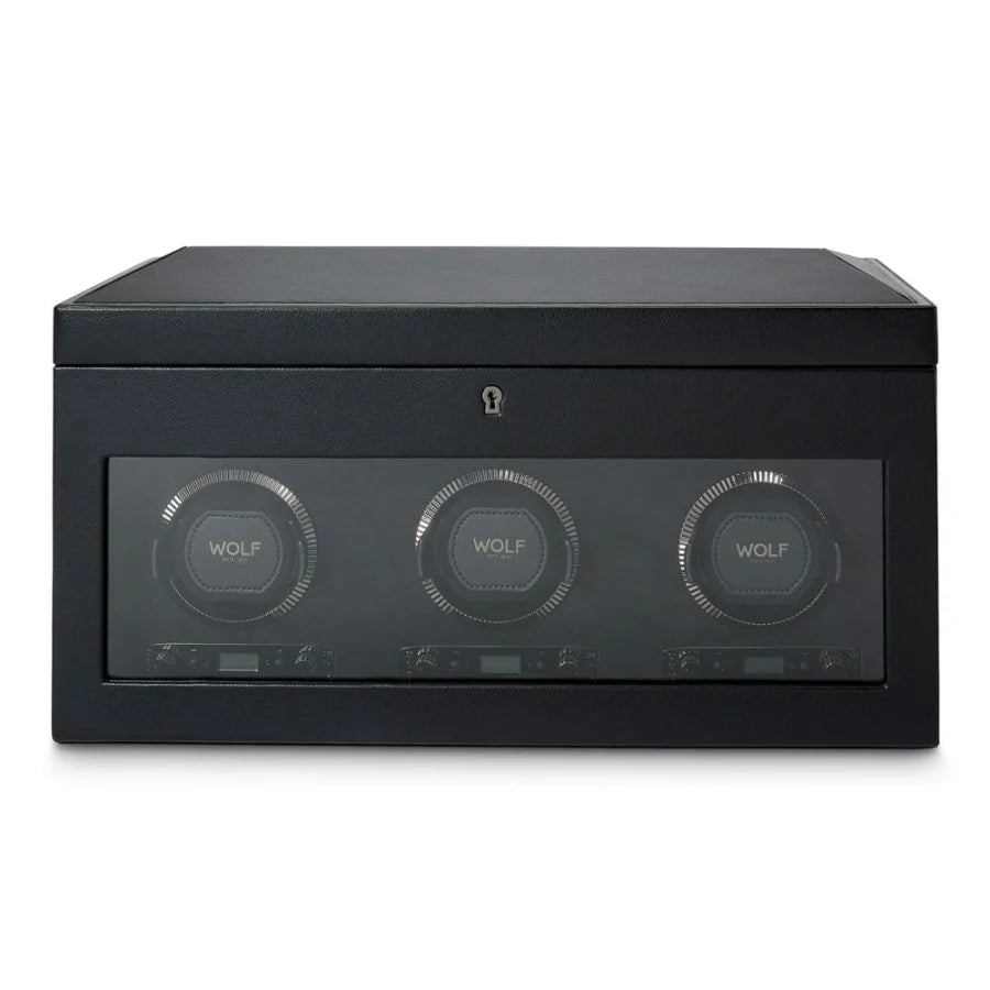 Wolf British Racing Triple Watch Winder With Storage