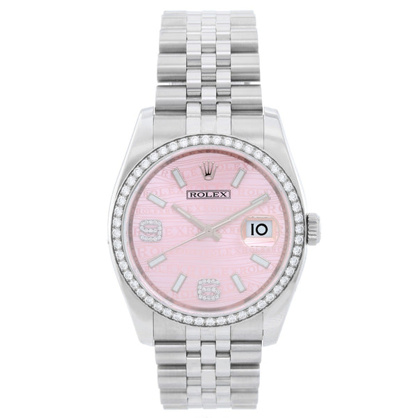 Rolex Datejust Diamond Bezel and Dial Men's Steel 116244 Watch