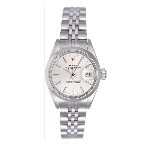 Ladies Rolex Date Pre-owned Watch 69160 Silver Stick Dial