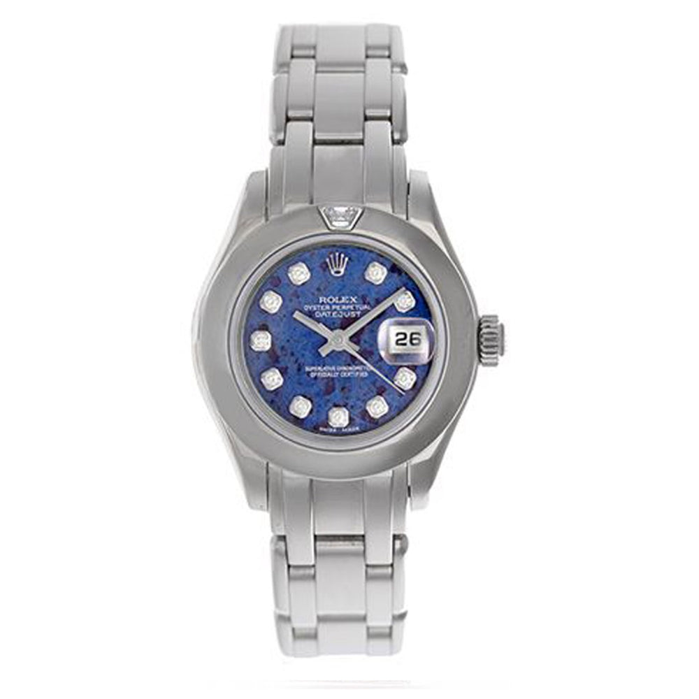 Ladies Rolex Masterpiece/Pearlmaster Watch 80329 Sodalite Diamond Dial