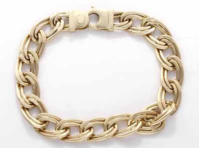 Beautiful 14K Yellow Gold Double Curb Link Bracelet