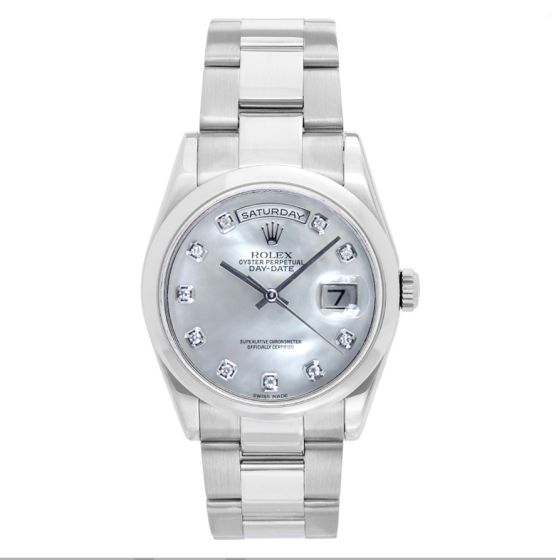 Rolex President Day-Date Men's 18K White Gold Watch 118209