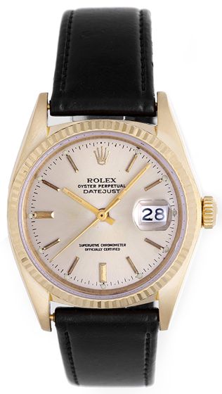 Rolex Datejust Men's 18k Yellow Gold Strap Watch