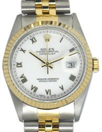 Men's Rolex Datejust 2-Tone Watch 16233 White Dial