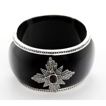 Miriam Salat Brown and White Topaz Medallion Cuff 