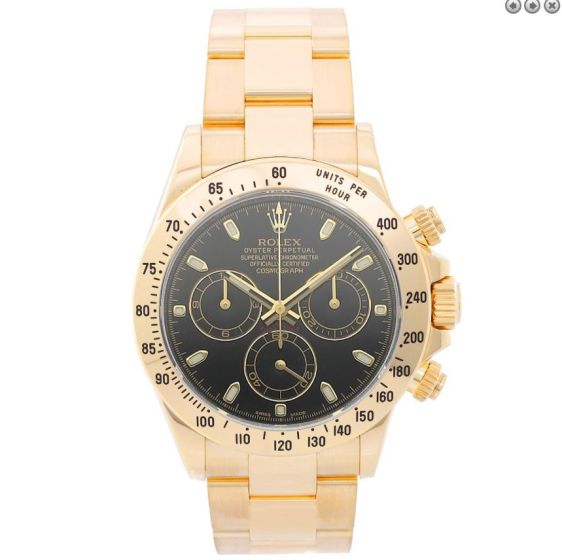 Men's Rolex Cosmograph Daytona 18k Gold Watch 116528