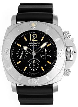 Panerai Luminor 47mm Stainless Steel Diver's Chronograph Watch PAM 187