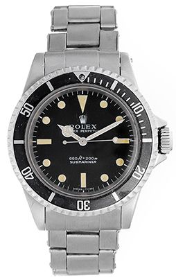 Vintage Rolex Submariner 2-Line Gilt Dial Watch Early 1960's