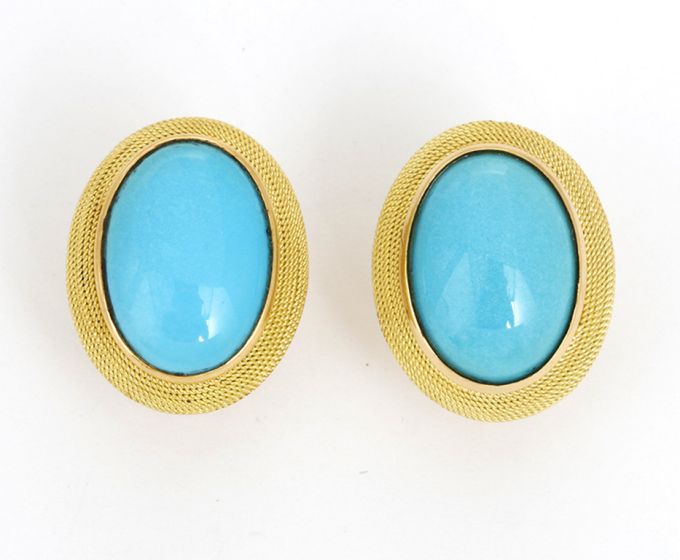 Vergano 18k Yellow Gold Turquoise Earrings