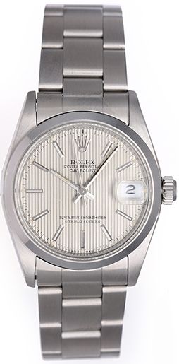 Rolex Datejust Midsize Men's Or Ladies Watch 68240 Silver Tapestry Dial