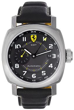 Panerai Ferrari GMT Men's Steel Watch Fer 009 Black Dial