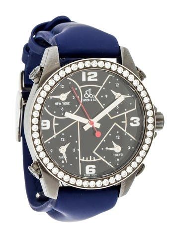 Jacob & Co. Men's 5 Time Zone Diamond Watch A394