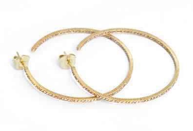 Yossi Harari 18K Yellow Gold  Lilah  Diamond Hoop Earrings 