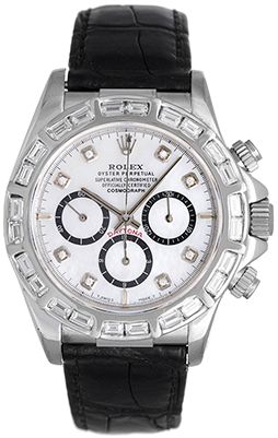 Rolex Cosmograph Zenith Daytona Men's White Gold Watch 16519