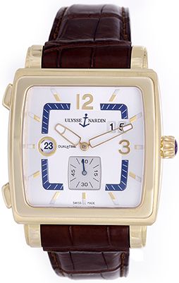 Ulysse Nardin Quadrato Dual Time GMT Men's Rose Gold Watch 246-92/600