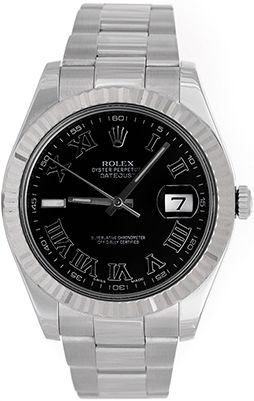 Rolex Datejust II 41mm Watch Charcoal Roman Dial 116334