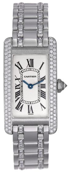 Cartier Tank Americaine Ladies Diamond Watch W0B7018L1 