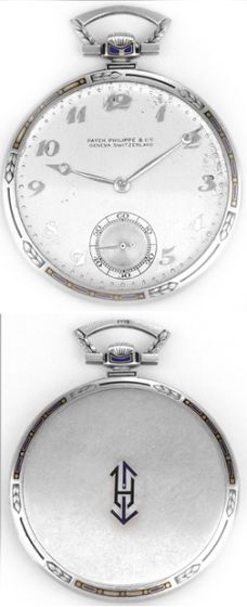 Vintage Patek Philippe Platinum Men's Pocket Watch Silver Dial 
