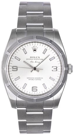 Rolex Air-King Stainless Steel Men's Watch 114210 Silver Dial