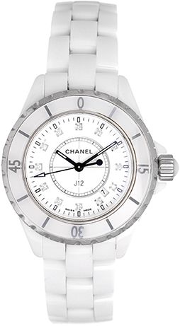 Chanel J12 Automatic 38mm Diamond Dial White Ceramic Women's Watch H5705