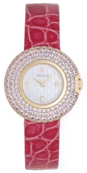 Rolex Cellini Orchid 18k & Pink Sapphire Watch 6201/9 SARO