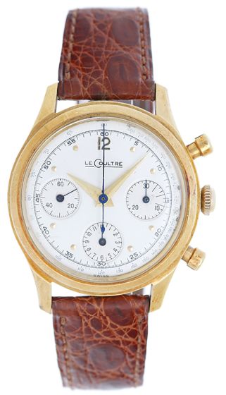 Vintage LeCoultre Chronograph Men's Watch Screw Back Case