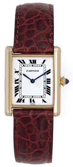 Cartier Tank 18k Yellow Gold Manual Winding Ladies Watch