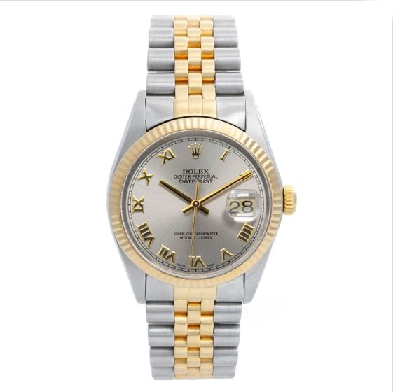 Rolex Datejust Men's Steel Watch 16233 Silver Dial