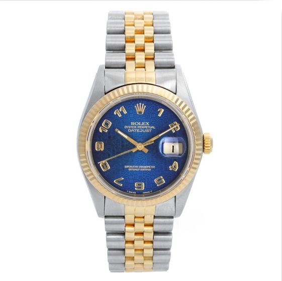 Rolex Datejust Men's 2-Tone Watch 16233 Blue Jubilee Dial